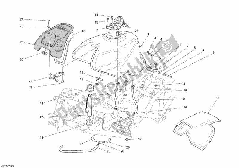 Todas las partes para Depósito De Combustible de Ducati Sport ST3 S ABS 1000 2007